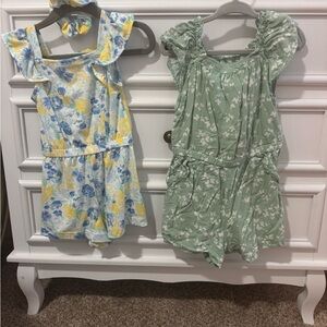 Floral Print Kids Romper Set